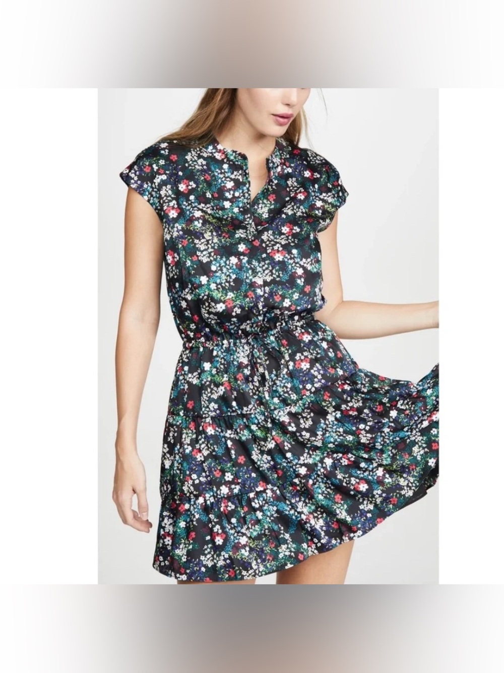 Rebecca Minkoff Floral Tiered Mini dress size XS